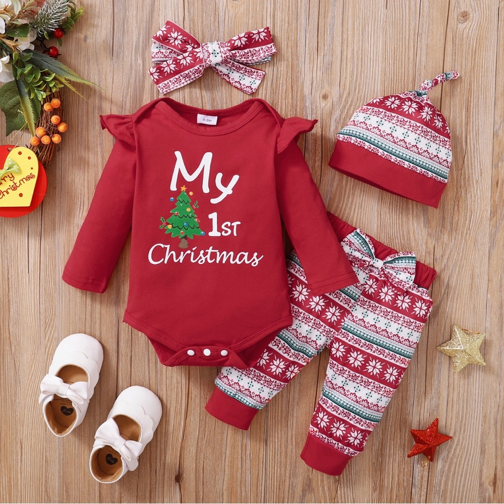 Baby Girl Outfit Bodysuit Set for Xmas